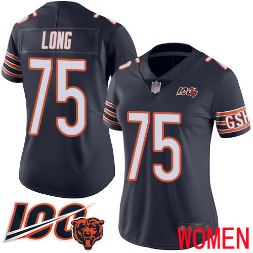 Chicago Bears Limited Navy Blue Women Kyle Long Home Jersey NFL Football #75 100th Season->chicago bears->NFL Jersey